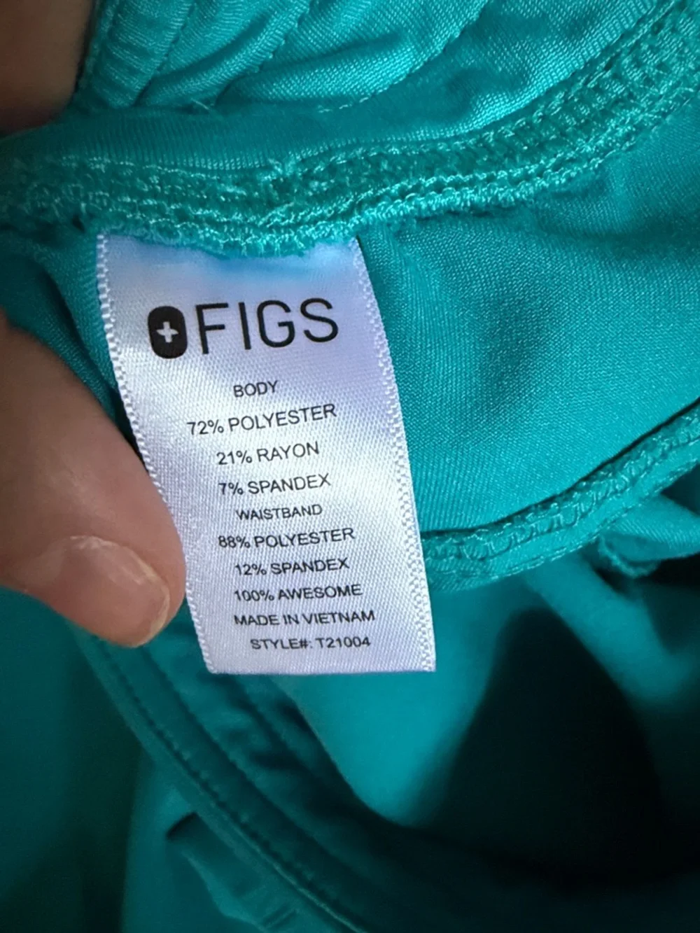 Figs Teal Isabel High Rise Wide Leg Scrub Pants - Picture 7 of 9